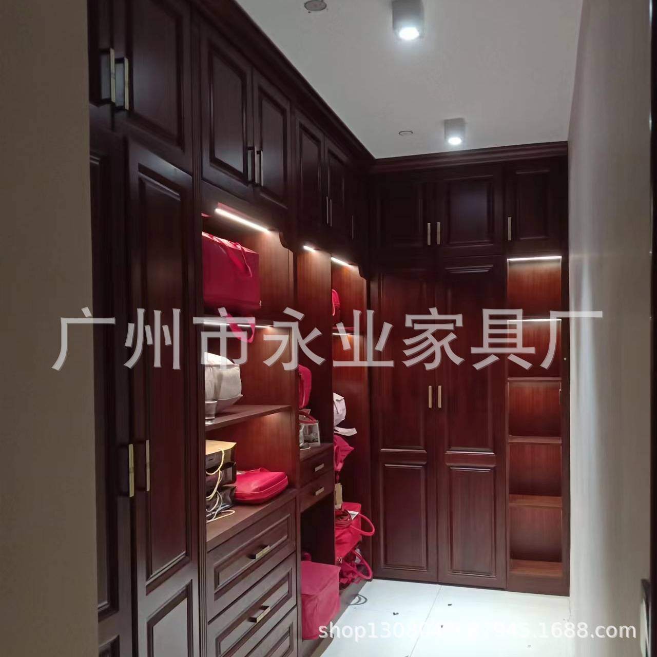 新中式全屋定 制客厅实木酒柜家用落地玻璃门餐厅餐边柜订 做