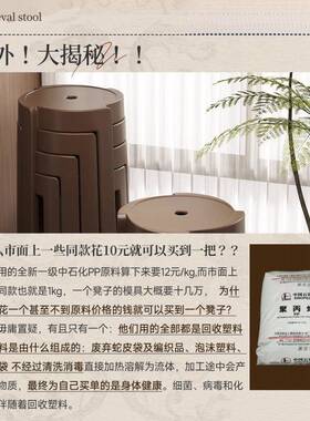 特塑料约凳子家用可叠放餐桌圆NVV风车胶板凳简复古加厚备高厚用