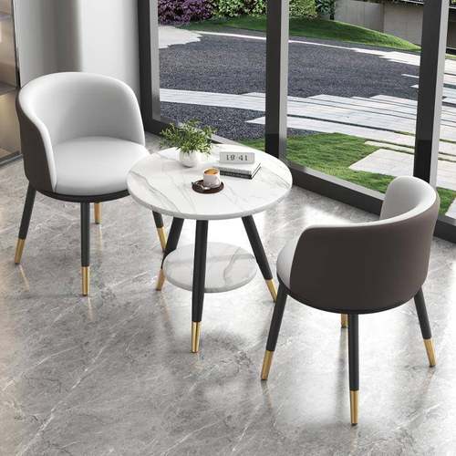 阳台茶桌件椅组合小圆茶几椅子桌三谈套装宾馆洽接待休KZO闲桌椅