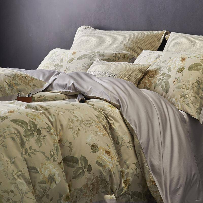 高端匹马棉数码印卉花四件套纯复古风被套美床单式花床上棉140S-0