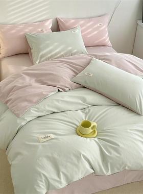 CMS06B#新款上纯色棉水洗棉单品被双套被罩单人人床用品1.5m22m2.