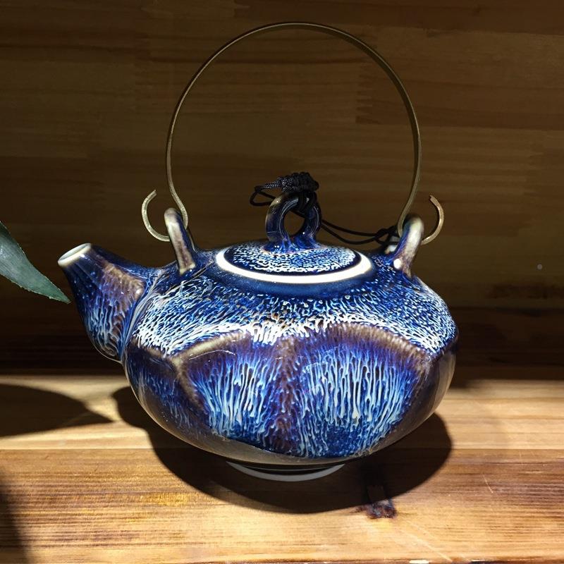 TLL04-MG天目窑过滤大号陶瓷功夫泡茶手壶工单个提梁壶冲茶釉器茶
