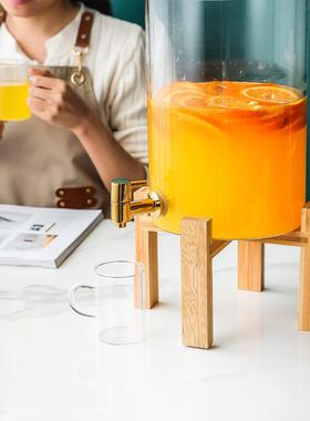 商用汁果桶带龙头自助餐厅餐具器皿玻璃饮桶tb-63767冷果汁料鼎饮