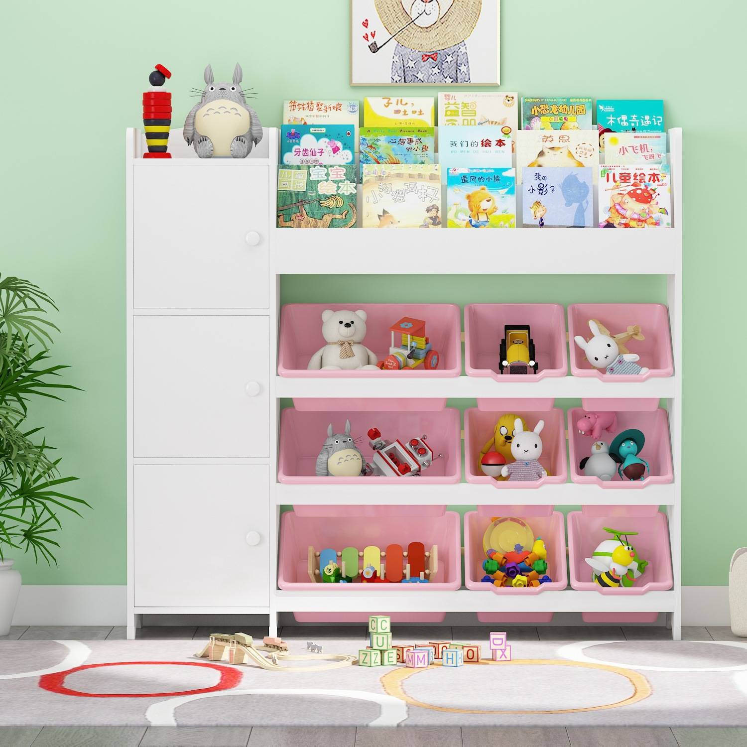 儿童玩具收纳架简易储物收纳箱幼儿园玩具架置物架宝宝玩具收纳柜