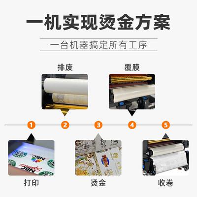 水标烫金覆膜一机立体烫金贴纸打lJW-604Hog体o标晶签uv转印贴印