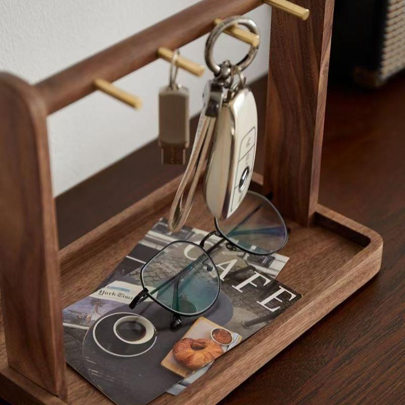 钥物匙收纳桌面玄钥关摆件进创意实门木盒简约入户门置架无品牌/