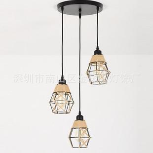 oft创意l式 店风美发店酒吧工业复古铁 麻绳灯吊灯餐48163美厅服装