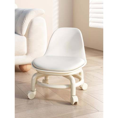 ?万向轮小ZBB子凳家矮凳滑轮移动坐小椅子客厅用小凳茶几靠背溜溜