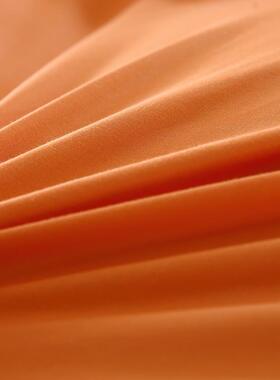 U8K四季款简约色素橙色单性品床单纯棉斜2F756M59J纹活印染纯色单