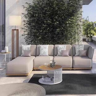 户外休闲转角沙发露别墅样板房FEU合民计天宿酒店设师藤家具铝金