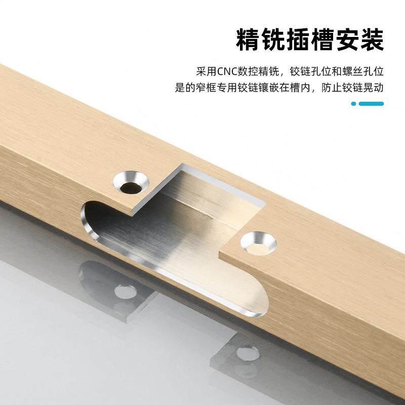 极简上玻柜门窄铝框下翻玻璃璃门餐边橱柜酒柜书无品牌/柜边门衣