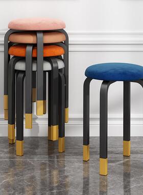 可叠放轻奢餐NAR厅椅子餐桌凳矮家小凳妆子化凳凳简约现代备用用