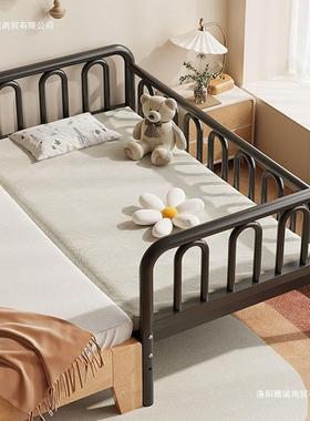 铁儿童床宽拼接床婴儿床带艺ZMT护栏宝宝小床男孩钢架床单人床加