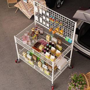 加粗花方管摆摊小推车可冰粉甜品折车573货架寿司夜市移动出摊叠