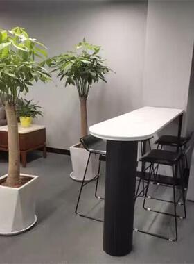 桌吧XZ46565岩板奶油风桌脚餐腿桌岛支架茶几底台座波台浪形圆柱