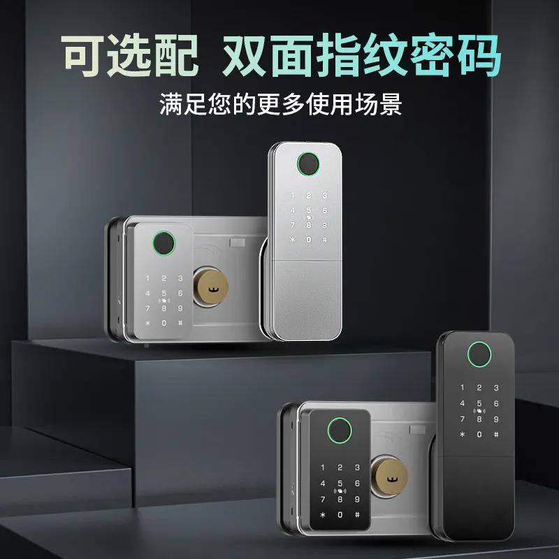 L6Y智能家用铁门牛头院锁纹锁门户N2外指庭门防水木锁双面指纹开