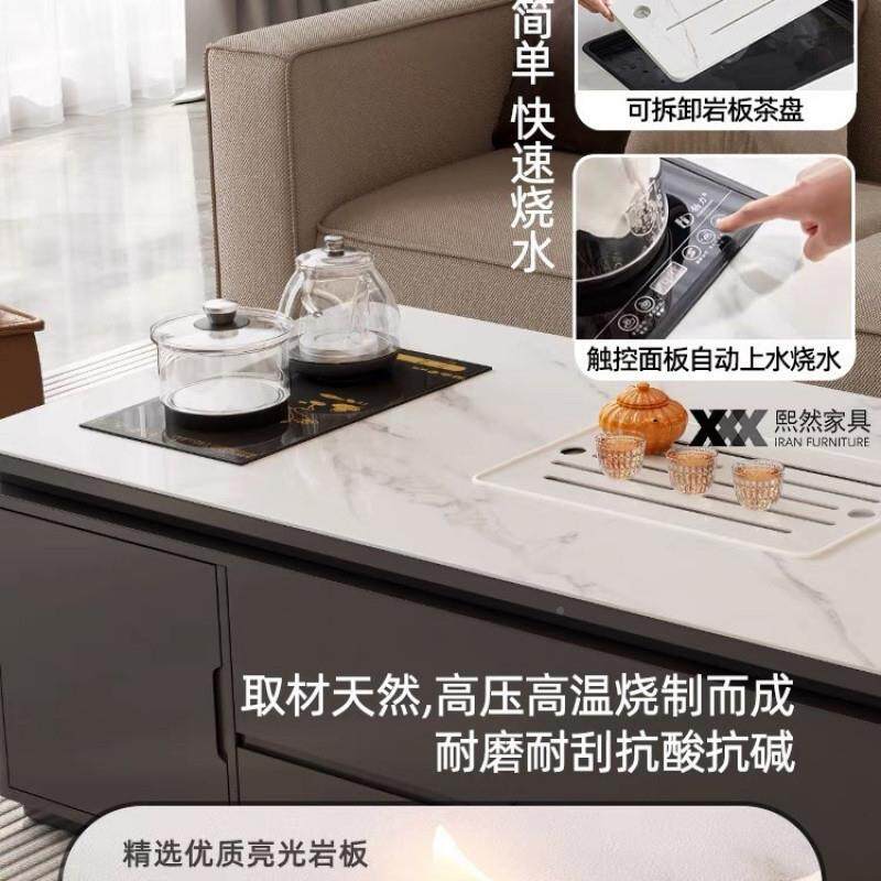 柜fLE灰色现EN6sGJNJ简代岩板茶几电视高约挡轻奢方形储物柜大小