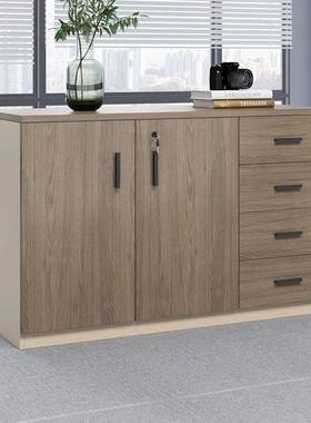 柜桌边财务柜办公室矮柜组合木质件带锁矮文柜带piY4weKa柜抽屉储