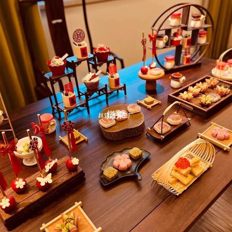 中式婚礼甜品台托盘展示架