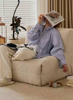 懒客可人沙发毛毛虫厅阳台榻米躺可睡卧室单榻人网红SWV休闲椅小