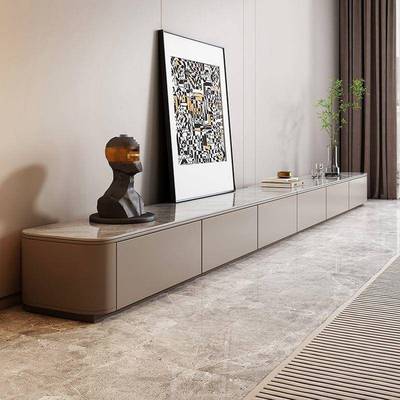 高档岩板电用视柜茶组合现代简约几意式家客JEK大小户型新款落地