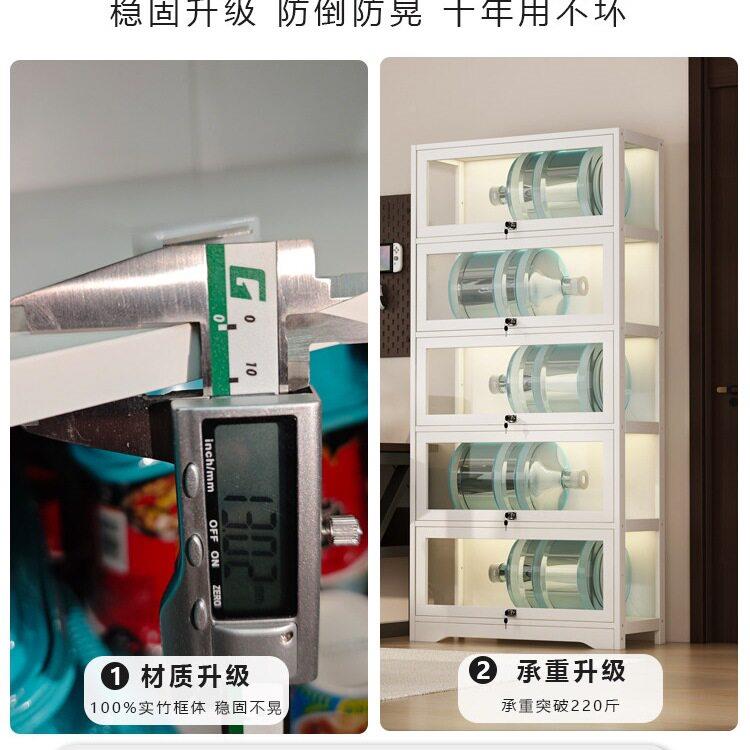 防厅储471尘书柜带柜门置柜落地客透明物展示柜亚克力收纳柜玻璃