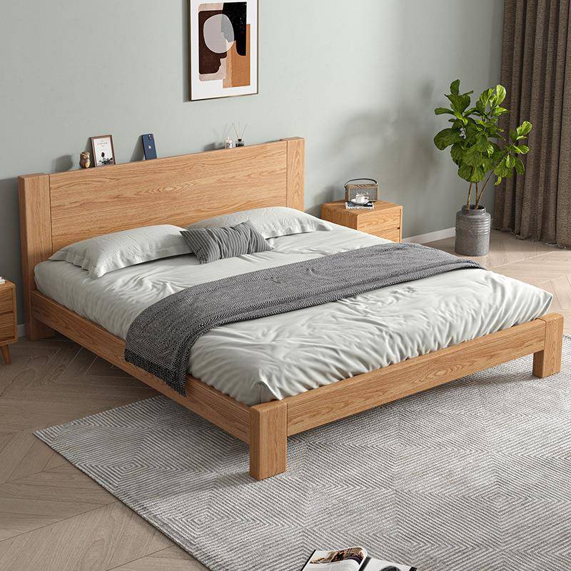 现代中简1约木床SY-G05#小户型主卧白蜡木大床1.5m.8米实双人床厂