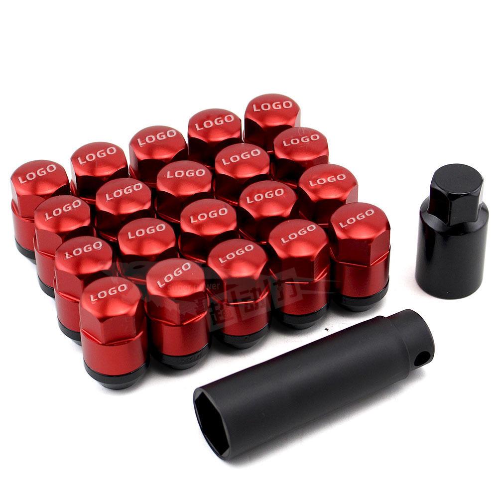 汽车改装轮胎螺丝外六母角铝下铁二合一防盗轮毂螺js-10上轮毂螺