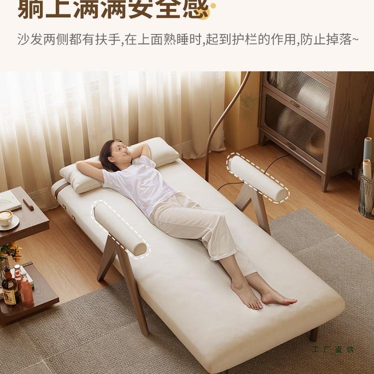 折叠网沙发发床两985用多功能小型红款单人床家用贵妃单户人沙床