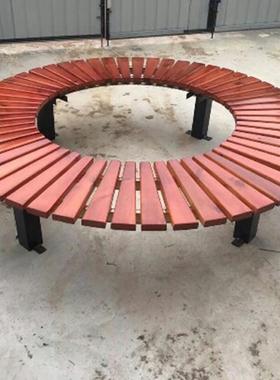 防腐木围树椅23342不带靠背公园围树小区凳幼儿园树户外凳子圆围