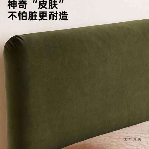 法式中F995M6S5古风复古绿色软布艺床双人小床奶油风型包实木床户