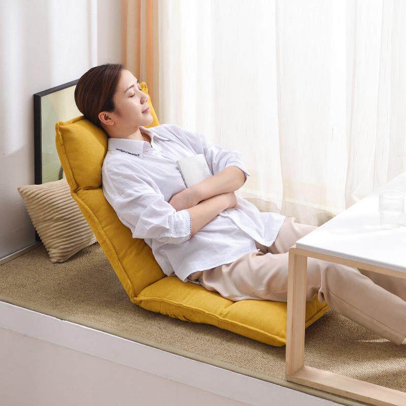 懒人沙台发NOM榻米卧室单人发小沙阳躺榻椅可折叠床上地上靠背椅