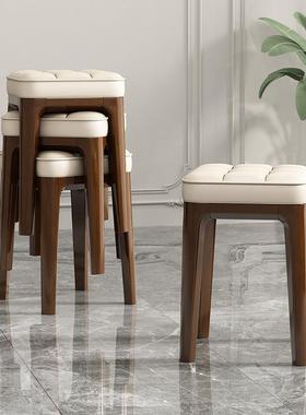 简客厅凳小子实木餐椅家台用现代轻INL奢圆凳约梳妆椅子创意客厅