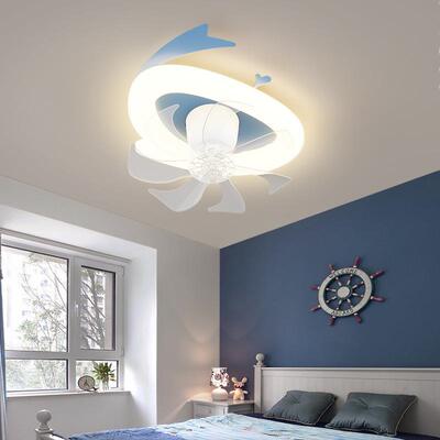 室全光谱眼护摇头风扇顶灯卧灯个性创意儿66335童房女孩男孩电扇