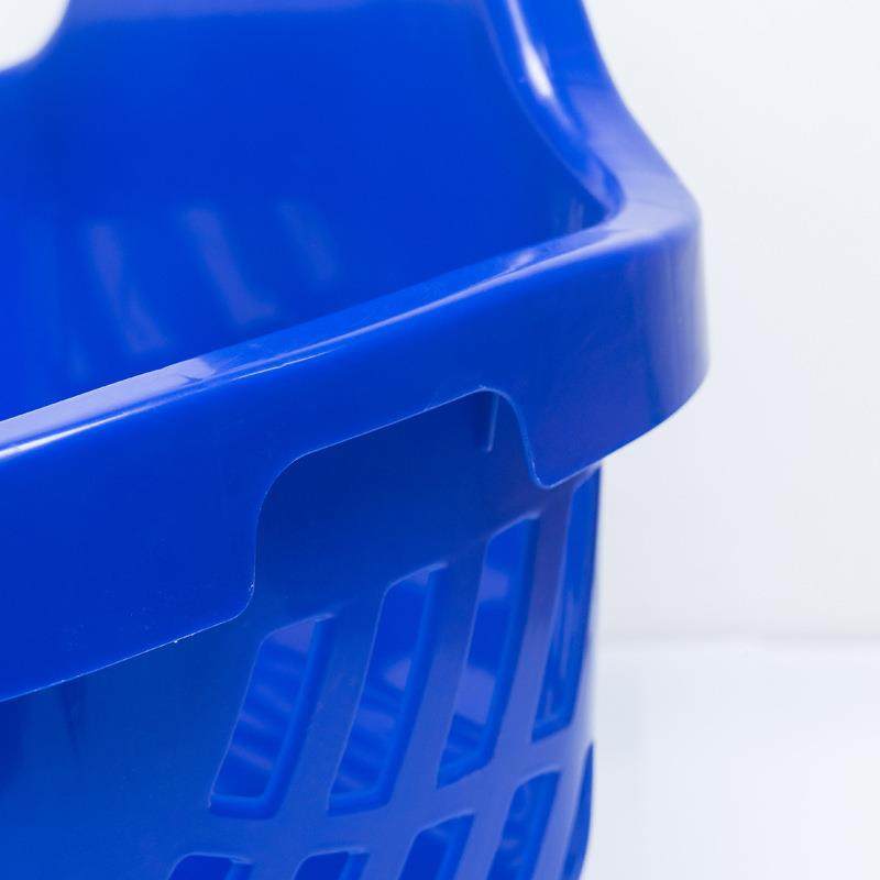 购厚拉物篮超市服装店卖场大号购物篮加4轮物杆手提购篮筐WRL塑料