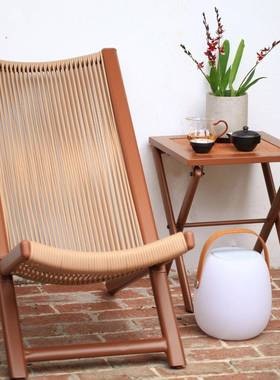 躺椅户PDD54130宿外阳台庭客院厅休闲椅民创意背靠藤椅折叠桌椅