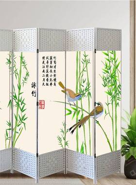 中式屏隔断墙客厅卧室玄BBR公室书房白色屏风折叠挡移动关客厅风