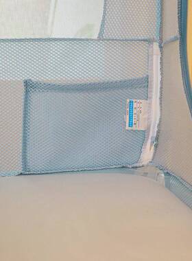 A类ZID母婴防级摔蚊帐三开坐床防式尘加厚门密家用防止掉床全底蚊