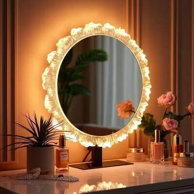 LED化GH24SKA0妆镜镜亚调克力触控带灯梳妆三光旋转异色形镜梳妆