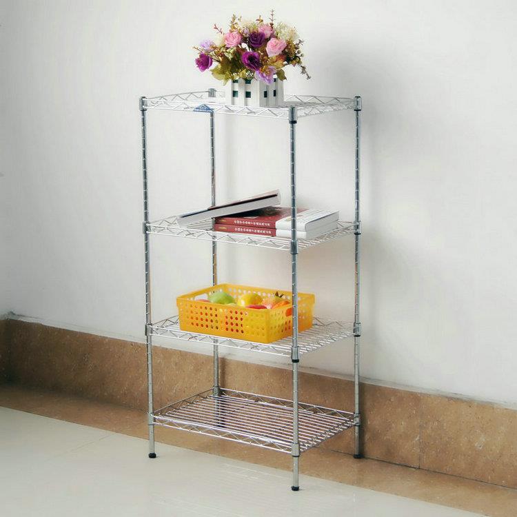 货架EKD置物架带轮移动不锈钢用层网格铁架子镀铬静家仓库防电物