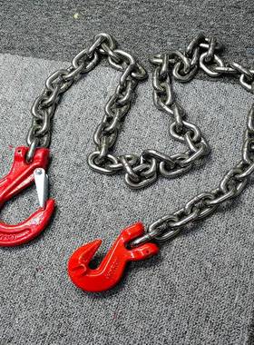 拉森VEJ桩捆链条吊钩钢绑板桩工程固链定稳固子双钩铁链钢勾抓钩