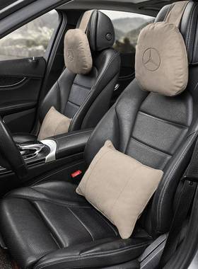 厂家直车OVQ销汽车头头枕翻枕毛皮靠枕颈车用腰靠车载枕腰垫汽车