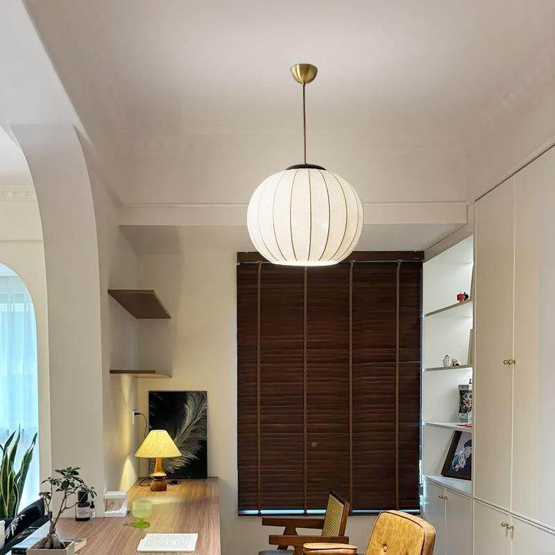 中古风美式LGW布艺印花灯罩吊灯餐厅卧法室式书间玄关样板房灯房