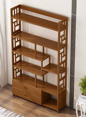 实木中式家玄隔断茶OAY关具品博古架办用公多宝阁装饰摆件层列展