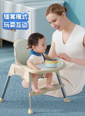 宝可宝餐椅婴儿吃饭学座坐便携椅折叠家用儿童吃饭幼儿餐PZR桌椅