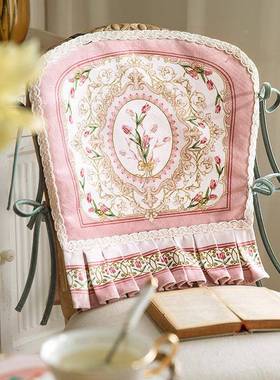 粉佳人美式?法式子靠背椅垫轻奢座垫蕾椅丝套餐椅垫椅F76555SJ含