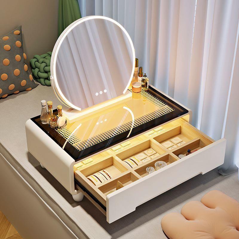 实木窗梳户妆台氛围灯收纳柜一化妆桌网红飘ZZQ小型卧室榻体榻米