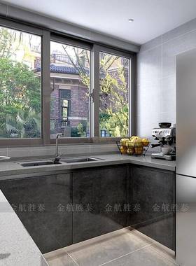 组北钢京家用cg-002整体厨柜装石修石英不锈台面厨房简约一体装橱