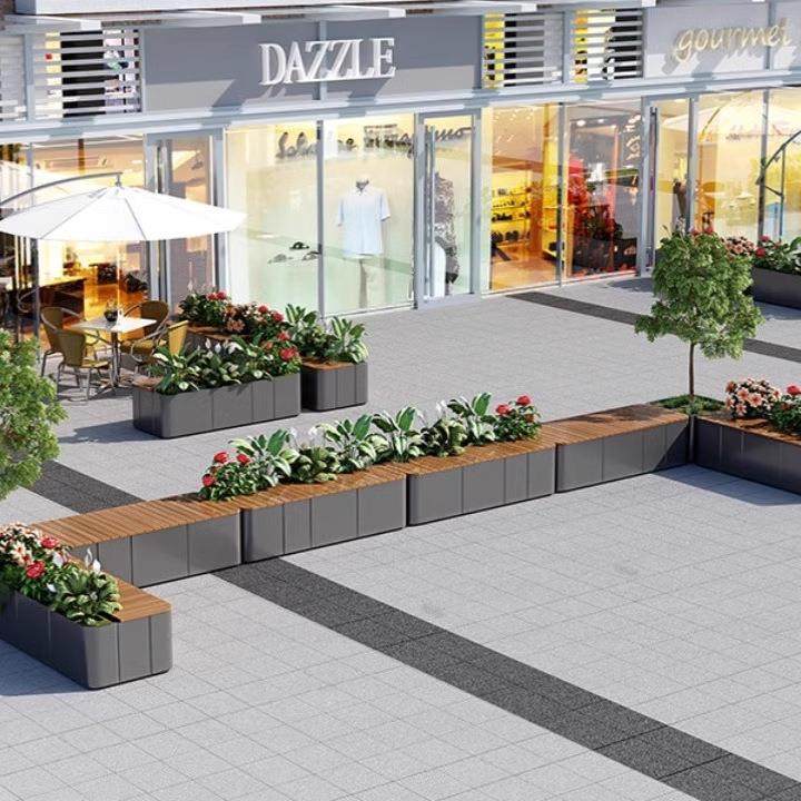 户外铁艺花不小锈花钢槽区售楼部箱市政广场花架花YXE坛可移动花