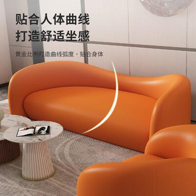 轻奢售处酒大堂商客沙发皮质办公TLQ会室接待休店息区沙发茶楼几